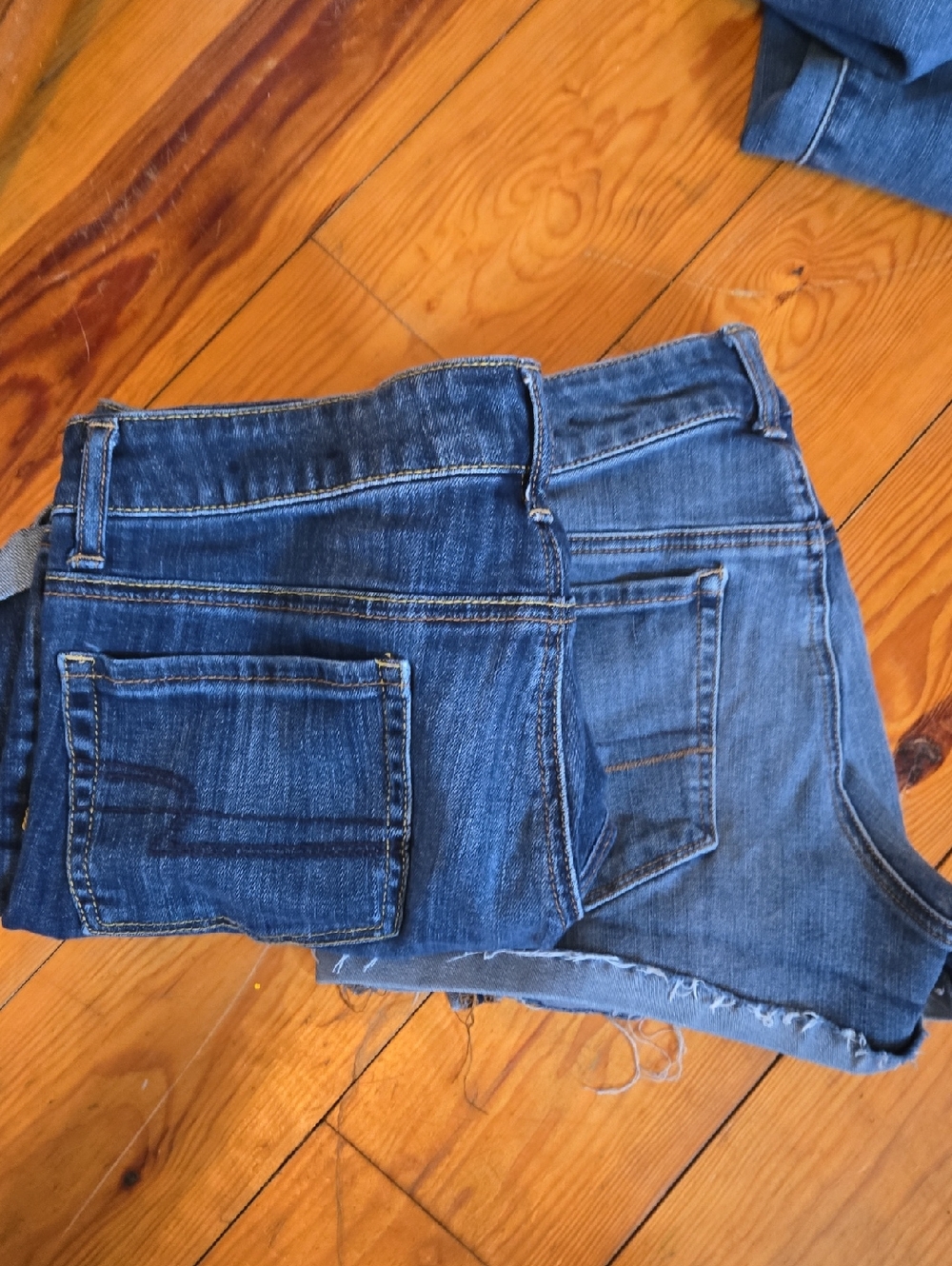 DENIM SHORT LOT American Eagle Outfitters Dark and Medium Blue Jean Short.